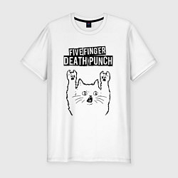 Мужская slim-футболка Five Finger Death Punch - rock cat