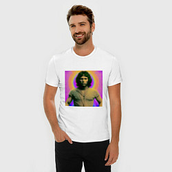 Футболка slim-fit Jim Morrison Galo Glitch Art, цвет: белый — фото 2