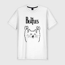 Мужская slim-футболка The Beatles - rock cat