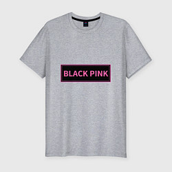 Футболка slim-fit Логотип Блек Пинк, цвет: меланж