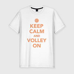 Мужская slim-футболка Keep calm and volley on