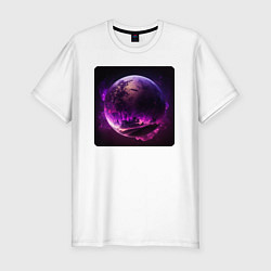 Мужская slim-футболка Абстрактная планета