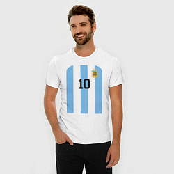 Футболка slim-fit Месси сборная Аргентины ЧМ 2022, цвет: белый — фото 2