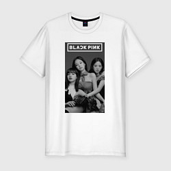 Футболка slim-fit Blackpink black and white, цвет: белый