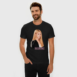Футболка slim-fit Blackpink Rose music, цвет: черный — фото 2