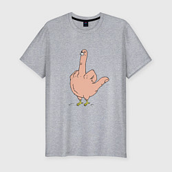 Мужская slim-футболка Пошлая птичка - смешной фак