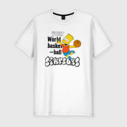 Мужская slim-футболка Баскетболист Барт