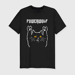 Мужская slim-футболка Powerwolf rock cat