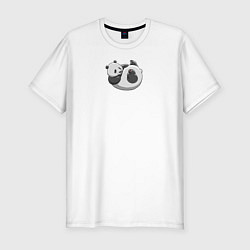 Мужская slim-футболка Панда смешная