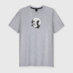 Мужская slim-футболка Панда вверх ногами