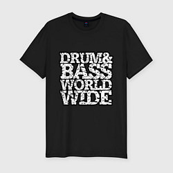 Футболка slim-fit Drum and bass world wide, цвет: черный