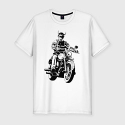 Футболка slim-fit Biker horns, цвет: белый