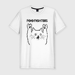 Мужская slim-футболка Foo Fighters - rock cat