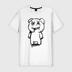 Футболка slim-fit Smile bear - minimalism, цвет: белый