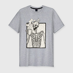 Футболка slim-fit Skeleton morning, цвет: меланж