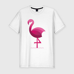 Мужская slim-футболка Фламинго минималистичный