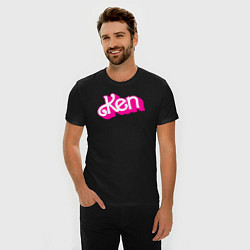 Футболка slim-fit Логотип розовый Кен, цвет: черный — фото 2