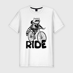 Футболка slim-fit Raccoon ride, цвет: белый