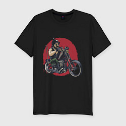 Футболка slim-fit Biker red sun, цвет: черный