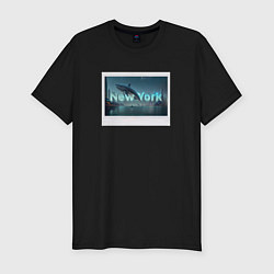 Мужская slim-футболка New York в рамке
