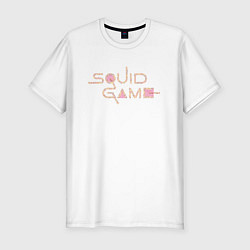 Мужская slim-футболка Игра в кальмара, logo