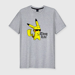 Футболка slim-fit Pika thug life, цвет: меланж