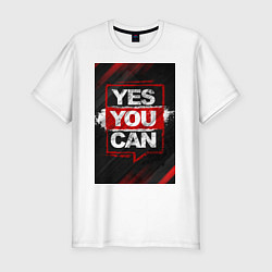 Мужская slim-футболка Yes, you can