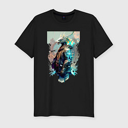 Футболка slim-fit Cool dragon - cyberpunk, цвет: черный