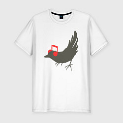 Футболка slim-fit Music bird, цвет: белый