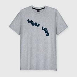 Мужская slim-футболка Храплю громко - объемная надпись