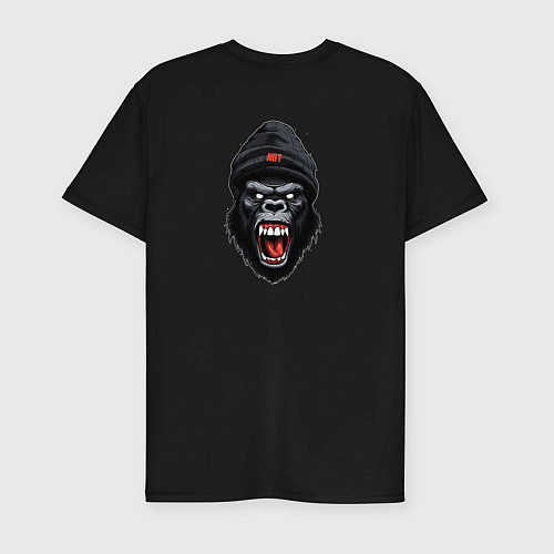 Мужская slim-футболка Black angry gorilla / Черный – фото 2