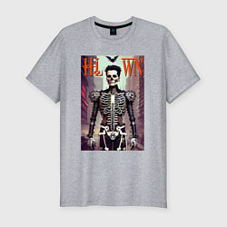 Мужская slim-футболка Skeleton fashionista - art - poster