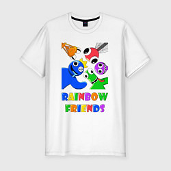 Футболка slim-fit Rainbow Friends персонажи, цвет: белый