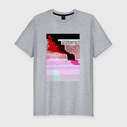 Мужская slim-футболка Abstract glitch