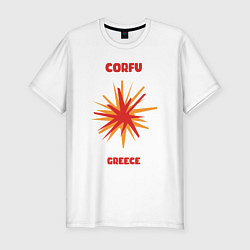Мужская slim-футболка Корфу - Греция