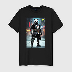 Футболка slim-fit Panda cyber samurai, цвет: черный