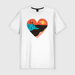 Мужская slim-футболка Сердце природы