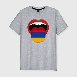 Футболка slim-fit Armenian lips, цвет: меланж