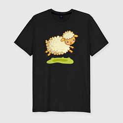 Мужская slim-футболка Весёлая овечка