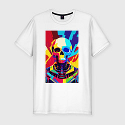 Мужская slim-футболка Pop art skull