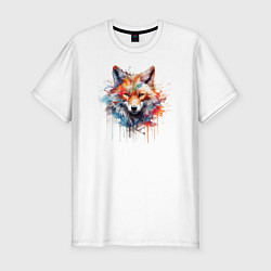 Футболка slim-fit Граффити с лисой, цвет: белый
