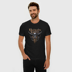 Футболка slim-fit Baldurs Gate 3 - logotype, цвет: черный — фото 2
