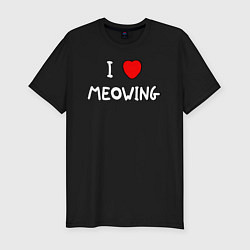 Футболка slim-fit I love meowing, цвет: черный