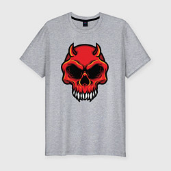 Футболка slim-fit Red skull, цвет: меланж