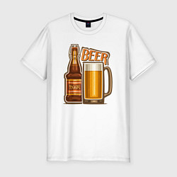Мужская slim-футболка Light beer