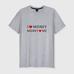 Мужская slim-футболка Надпись Я люблю деньги деньги любят меня
