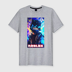 Футболка slim-fit Roblox cyberpunk style, цвет: меланж