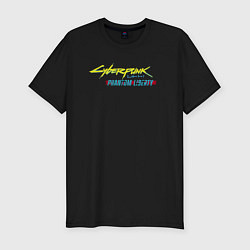 Мужская slim-футболка Cyberpunk 2077 phantom liberty logo v1