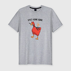 Мужская slim-футболка Spicy honk bonk - Untitled Goose Game