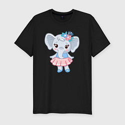 Футболка slim-fit Elephant girl, цвет: черный